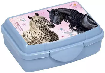Die Spiegelburg 22714 Mini-Snackbox Pferdefreunde, hellblau