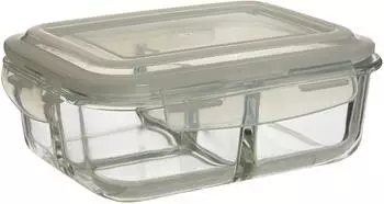 PREMIER Orsina Rechteckiger Glasbehälter, BPA-freier weißer Deckel, 1040ml (1209899)