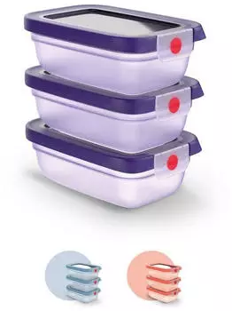 Emsa Frischhaltedose Set 3-tlg Oneclick violett