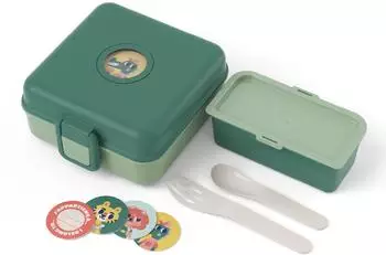 Monbento Snacky Brotdose mit Fach 850ml Forest Grün, BPA-frei (81940065)