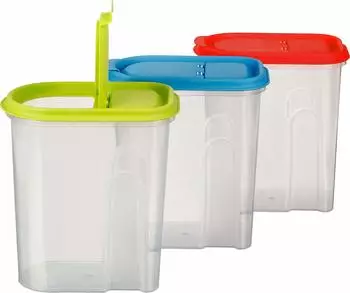 Kigima Schüttdose für Müsli & Cornflakes 2L 3er-Set bunt (MAJ000823)