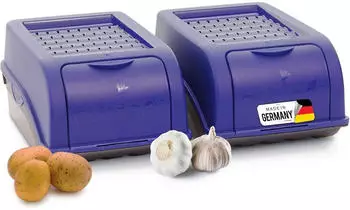 Novaliv Vorratsdose Gem&uuml;sebox stapelbar 2x 3,5L Marineblau