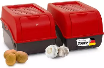 Novaliv Gem&uuml;sebox Aufbewahrungsbox stapelbar 5L, Rot, 2er-Set