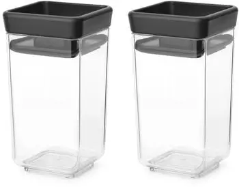 Brabantia TASTY+ stapelbare Beh&auml;lter 2 Teile 0,15 L Dunkelgrau