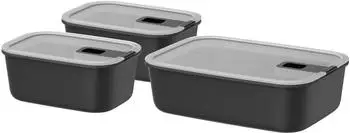 Mepal Frischhaltedosen-Set EASYCLIP, 3-tlg., nordic black (2x 700 ml + 1x 1500 ml)