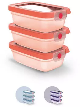 Emsa Vorratsdose OneClick 3tlg. Kunststoff Orange