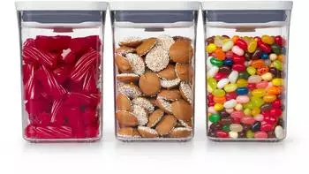 OXO Pop Container Set klein, quadratisch, 3-teilig, Kunststoff, weiß (11236300)