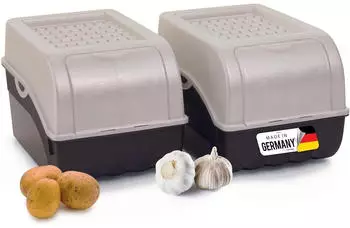 Novaliv Gem&uuml;sebox Aufbewahrungsbox stapelbar 5L, Perlmutt-Wei&szlig;, 2er-Set