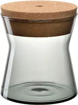 Leonardo Forma X Vorratsdose mit Korkdeckel, 13cm, grau (055232)