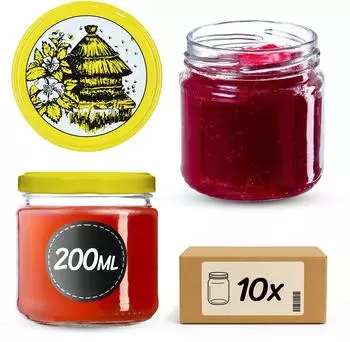 Kadax Einmachgläser 200ml Twist-Off Deckel Ø66mm, 10er Set (K5328)
