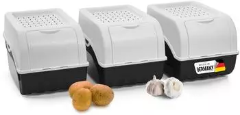 Novaliv Kartoffelbox, stapelbar, 5L, wei&szlig;, 3er-Set