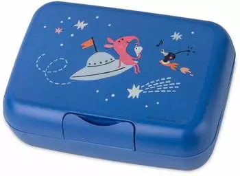 Koziol Candy L Space Lunchbox mit Trennschale, Kunststoff, Organic Blue