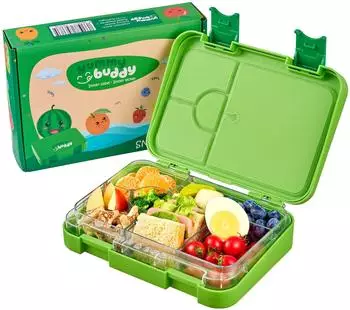 Ecosa Kinder-Lunchbox mit Klick-Verschluss, 6 F&auml;cher, BPA-frei (EO-8171)