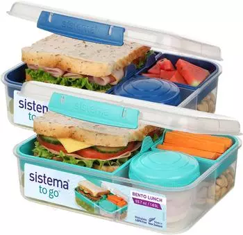 Sistema Bento Lunch To Go Cube 1,65L, BPA-frei, 2er-Pack (82028)