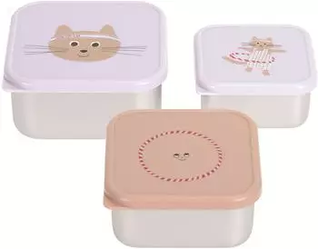 L&auml;ssig Snackbox / Katze / lila