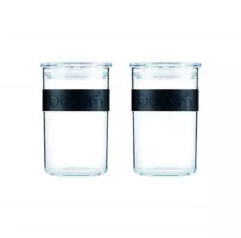 Bodum PRESSO Vorratsgl&auml;ser 2er-Set, Kunststoff, 0.6l, Schwarz (K11828-01SA)