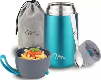 Milu Thermobehälter 800ml Edelstahl mit Löffel (1LE0915-CF-694)
