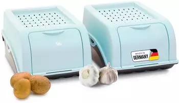 Novaliv Gem&uuml;sebox stapelbar 3,5L T&uuml;rkis, 2er-Set