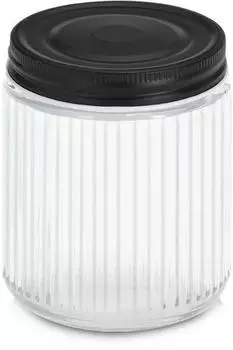 Zeller Vorratsdose 520 ml Glas Schwarz L (Large)