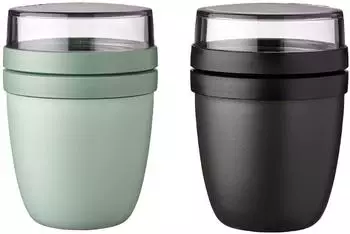 Mepal Lunchpot Ellipse 500ml + 200ml Nordic Sage + Nordic Black