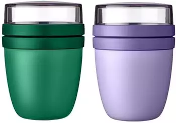 Mepal Lunchpot Ellipse Mixed M&uuml;slibecher Vivid Green + Vivid Lilac 500ml+200ml