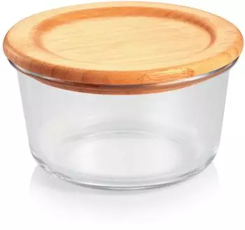 Tescoma ONLINE Glasdose mit Bambusdeckel, rund, 0,8l (900848)