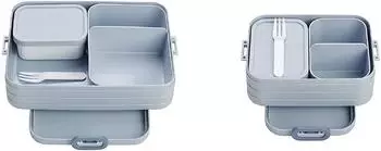Mepal Bento-Lunchbox Set Klein & Gro&szlig; mit F&auml;chern, Nordic Blue (Take A)