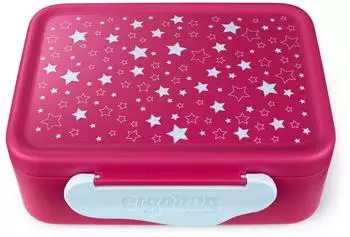 ergobag Brotdose Sternchen mit Trennfach, BPA-frei, pink (01069-40019-10)