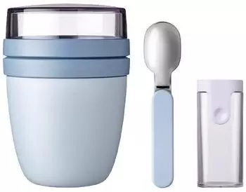 Mepal Lunchpot Ellipse mit faltbarem L&ouml;ffel 500ml, nordic blau (29254112-0)