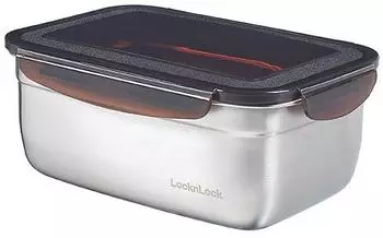 Lock&Lock Edelstahl-Vorratsdose rechteckig, 1,9L, 3er-Set (STS825/3)
