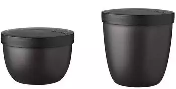 Mepal Snackpot Duo Pack Ellipse, gefriergeeignet, sp&uuml;lmaschinenfest, nordic black