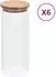 vidaXL Vorratsgläser mit Bambusdeckel 6 Stk. 1000ml transparent (150696)