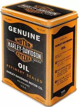 Nostalgic Art Vorratsdose "Harley-Davidson Genuine Oil" Metall, rechteckig, L (30164)