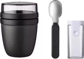 Mepal Lunchpot Ellipse 500ml mit faltbarem L&ouml;ffel, nordic black (72005361-0)