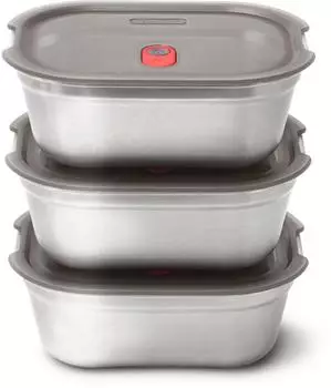 Black+Blum Steel Food Box Set, Edelstahl, 600ml, 3er-Set (FBSS-BX-PACK3)