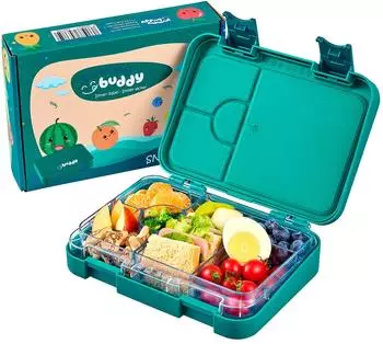 Ecosa Kinder-Lunchbox mit 6 F&auml;chern, Klick-Verschluss, BPA-frei (EO-8173)