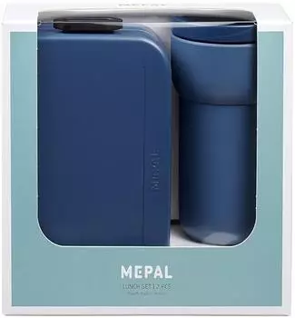 Mepal Lunch-Geschenkset Lunchbox 900ml & Kaffeebecher 275ml, nordic denim (107634116800)