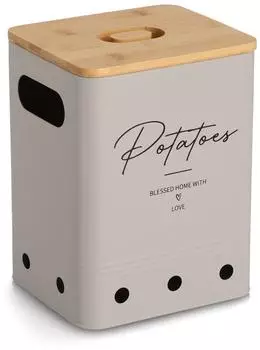Zeller Vorratsdose "Potatoes" Eisen/Bambus greige 5100ml (19412)