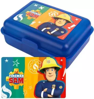 United Labels Feuerwehrmann Sam Lunchbox mit Trennwand, blau (0132654)