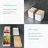 Intirilife Bento Box 3 Fächer mit Besteck, Bambusdeckel, weiß (IL-100823)