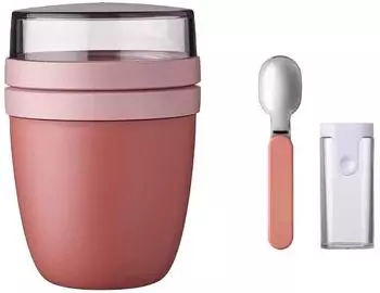 Mepal Lunchpot Ellipse mit Klappl&ouml;ffel-Set, vivid mauve