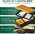 Umami Bento Box auslaufsicher mit Fächern, 4 Bestecke, 1200ml