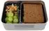 ergobag Edelstahl-Brotdose mit Trennfach und Snack-Box, BPA-frei, lila (01070-40001-10)