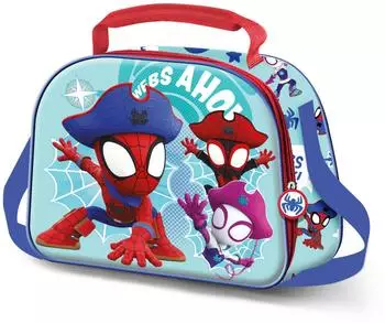 Karactermania Spiderman Pirates Lunchbag 3D, blau, 26x20cm (09661)