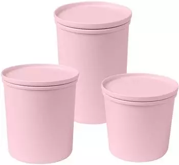 Stoneline Frischhaltedosen-Set rund aus rPET, 3-tlg., 500/800/1000ml, ros&eacute;