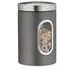 Relaxdays 4x Vorratsdose mit Sichtfenster, Metall, 1,4L, grau