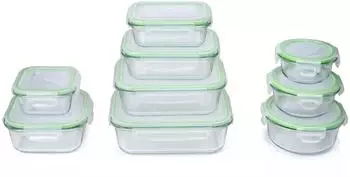 Alpina Frischhaltedosen-Set Glas, 18-teilig, mikrowellenfest (6287)