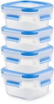 Emsa Clip & Close kleines Lunch-Set - 4x Frischhaltedosen mit 0,2 Liter