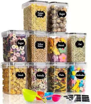 LuxusKollektion Vorratsdosen-Set 10-teilig, 1,6L, luftdicht, schwarz