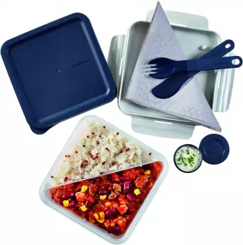 Lock&Lock Lunchbox mit Besteck und Einsatz 1,2l (HPL979L)